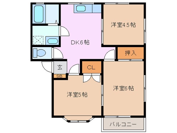 白塚駅 徒歩19分 2階の物件間取画像